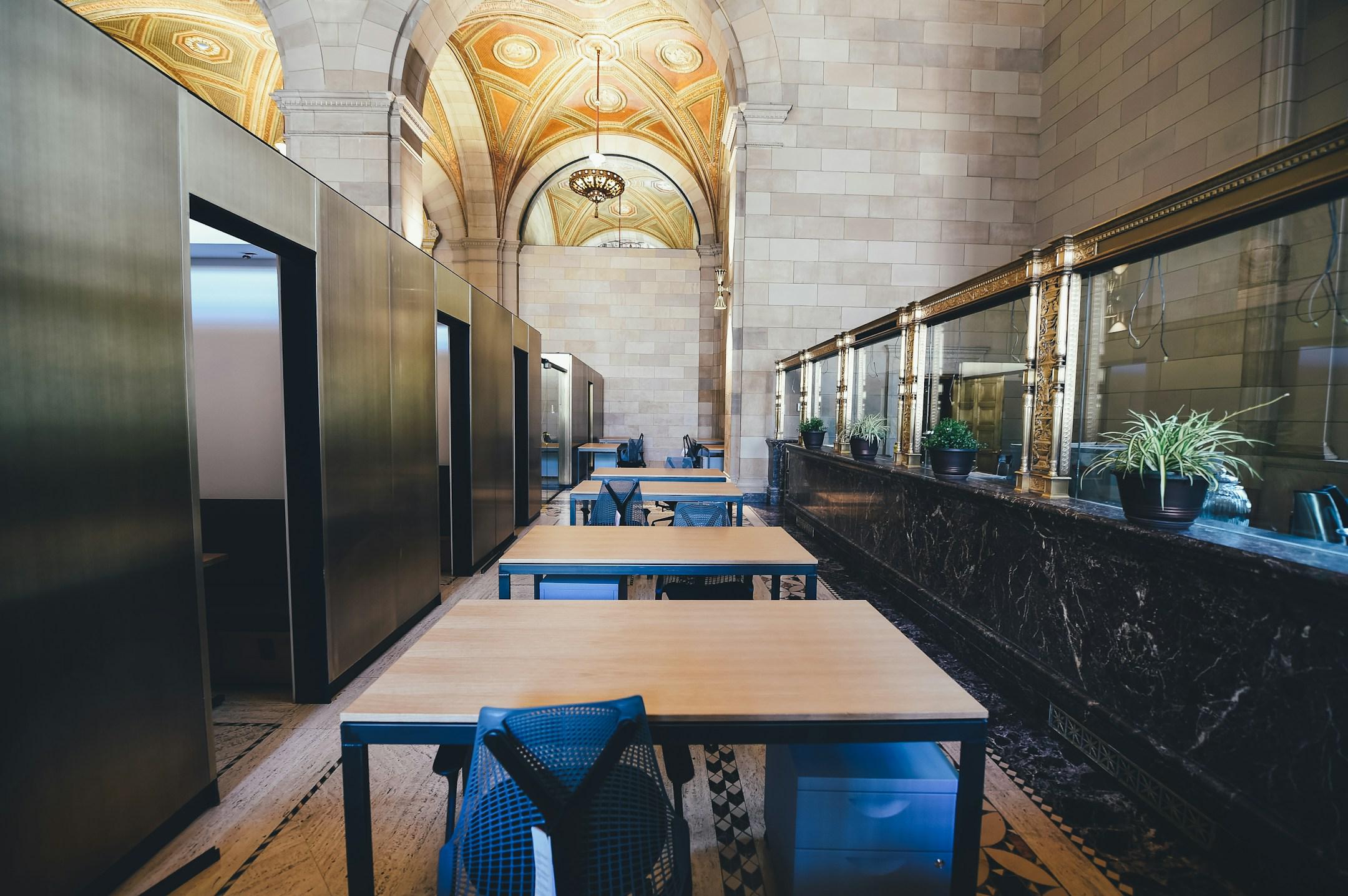 Desks and cubicles