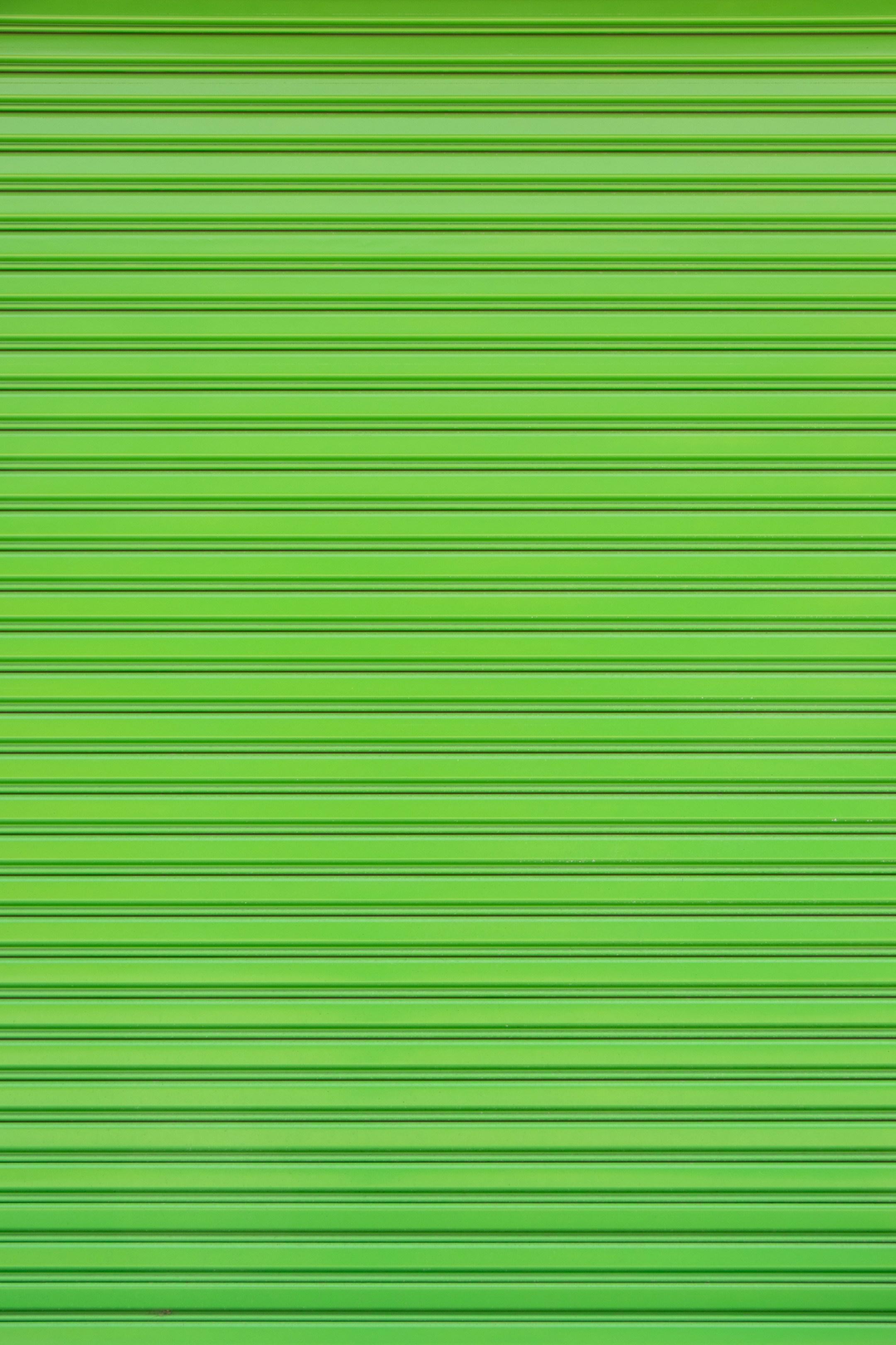 Green roller shutter of a warehouse