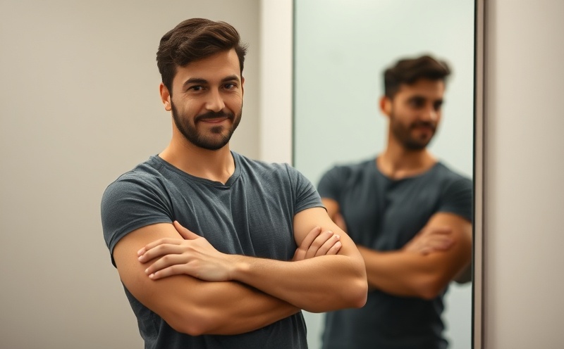 Person looking confidently in mirror, building self-confidence and empowerment
