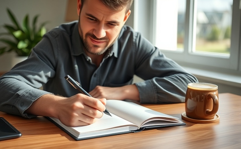 Person writing goals in notebook at desk, setting smart goals for success