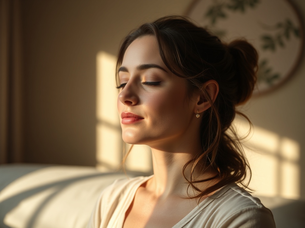 Person practicing emotional resilience with mindfulness in peaceful setting