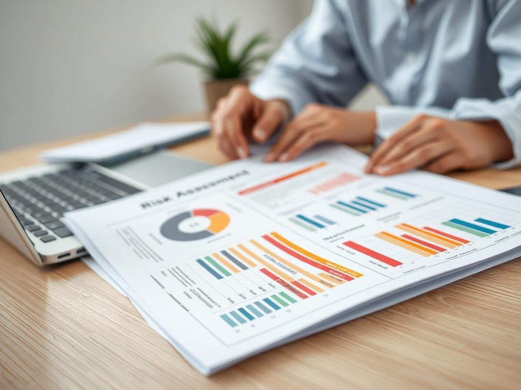 A close up shot of a risk assessment report on