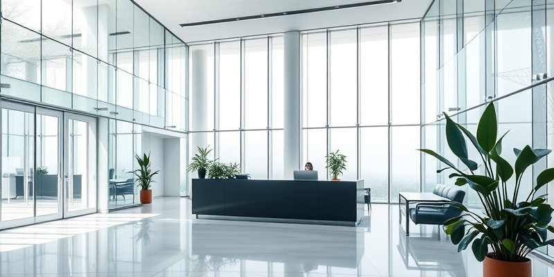 Modern office lobby