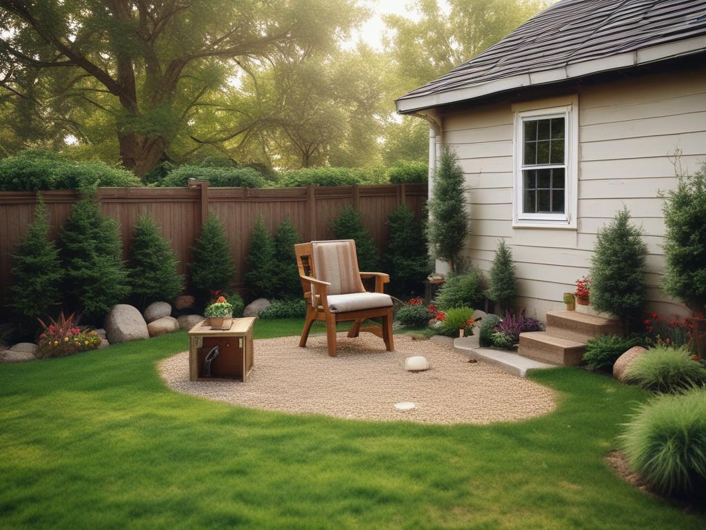 a backyard before and after cleanup, featuring a clean area