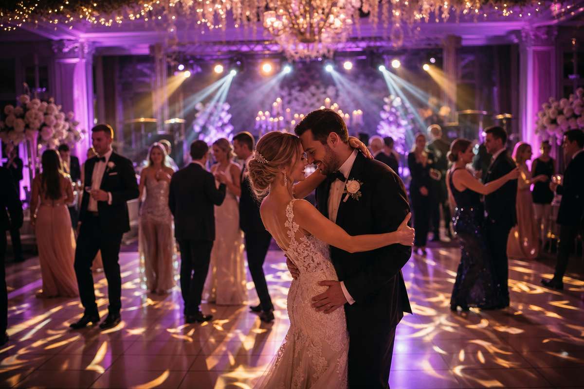 Beautiful event with dance floor lighting
