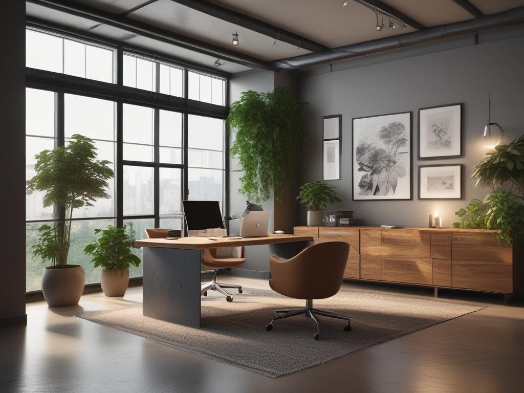 A realistic high resolution of a modern office space with