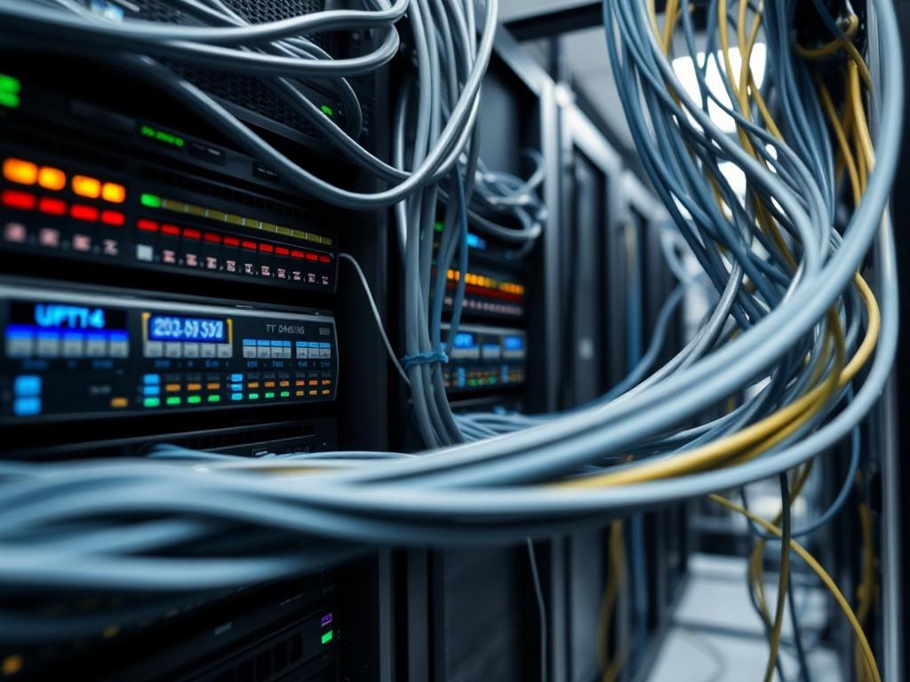 A close up shot of structured data wiring in a