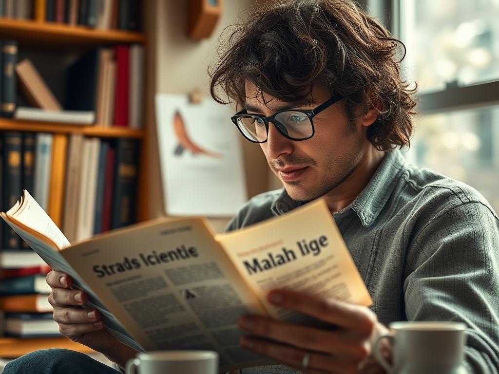 A hyper realistic close up image of a person reading