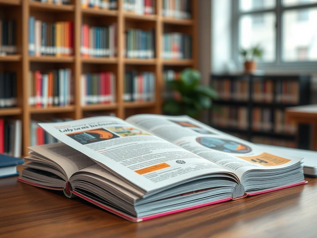 A close up shot of an open scientific magazine on