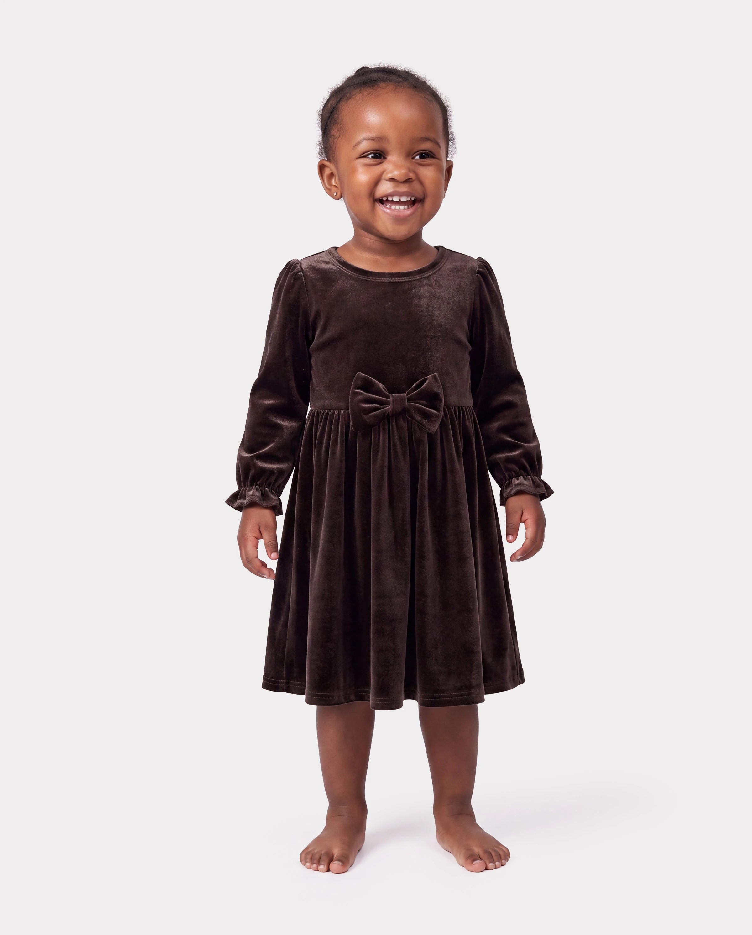 Brown Velvet Dress - Kids