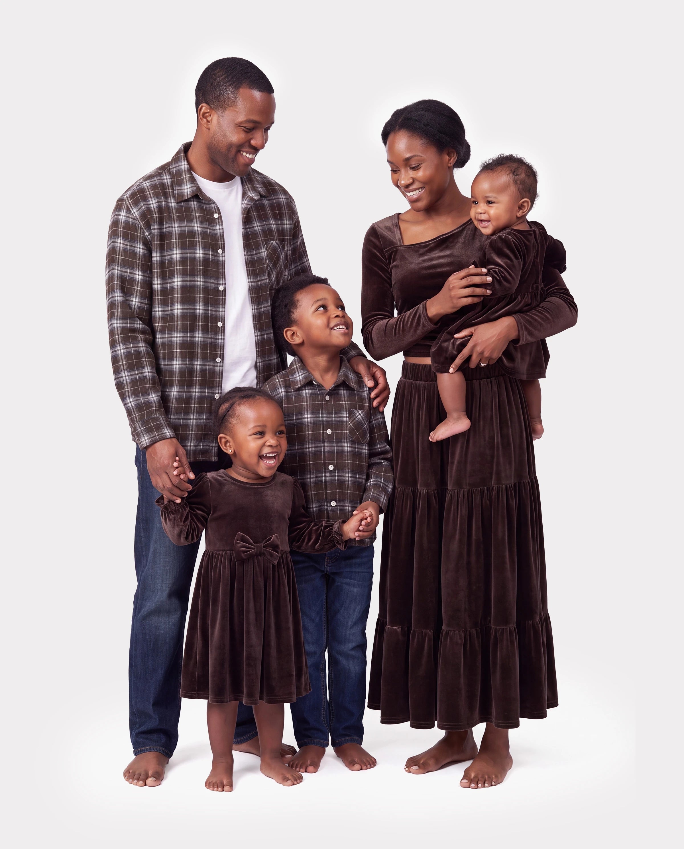 Brown Velvet Dress - Women's