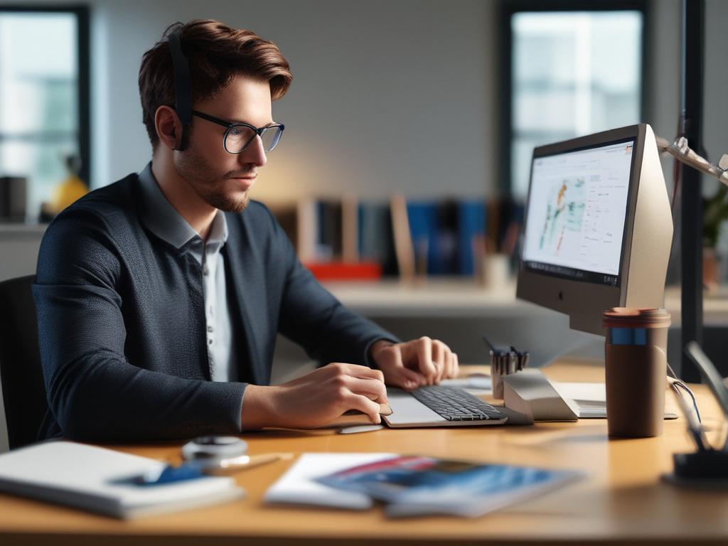 A close up shot of a professional working at a