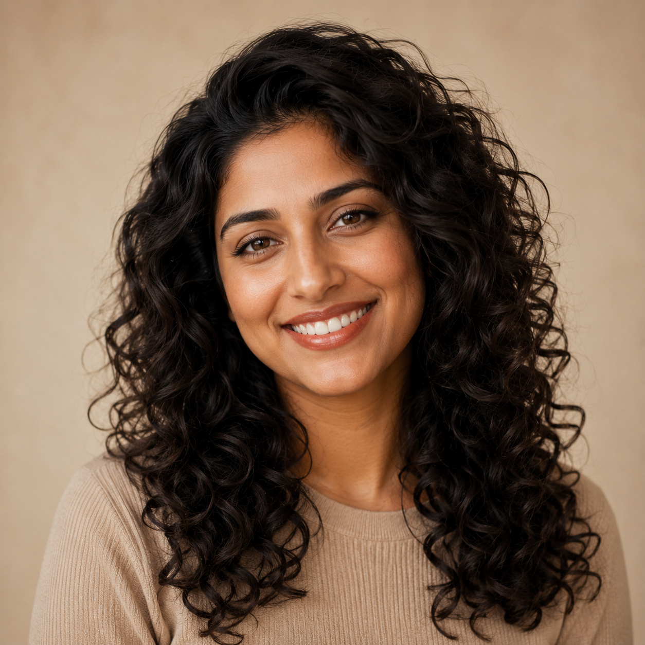 Portrait of Priya Vasan, Texture & Curl Specialist at Solène Hair Atelier