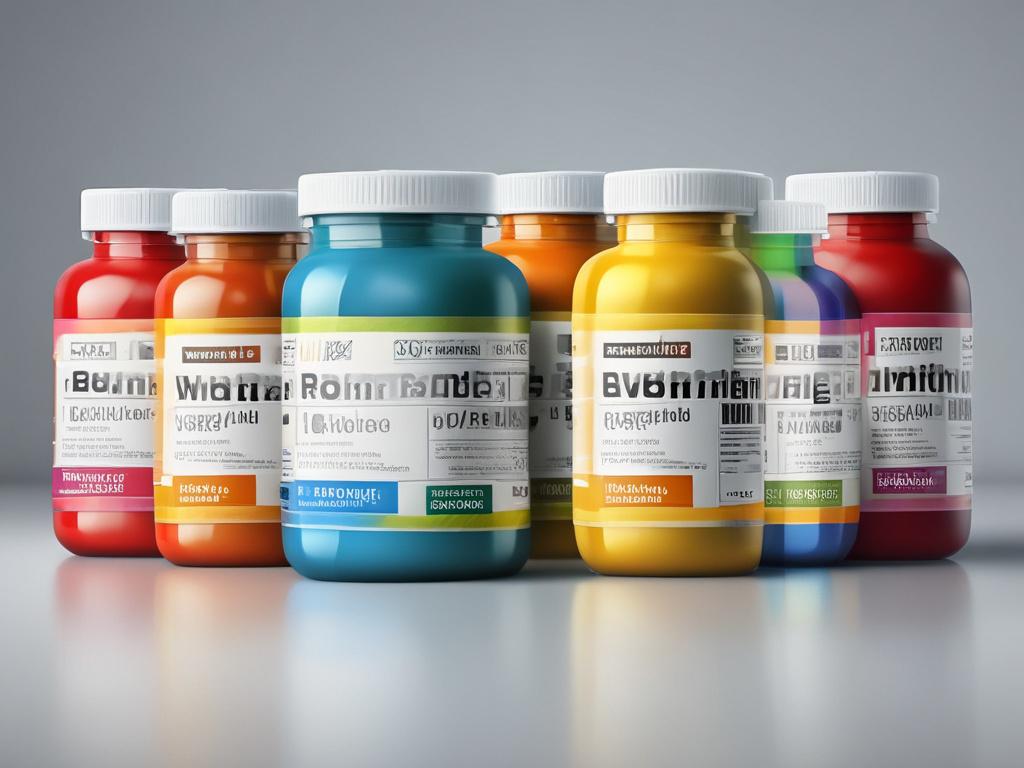 high-resolution realistic photo of pet vitamin supplements, clean and minimalistic design, vibrant colors, focus on the supplement bottle in a simple background.