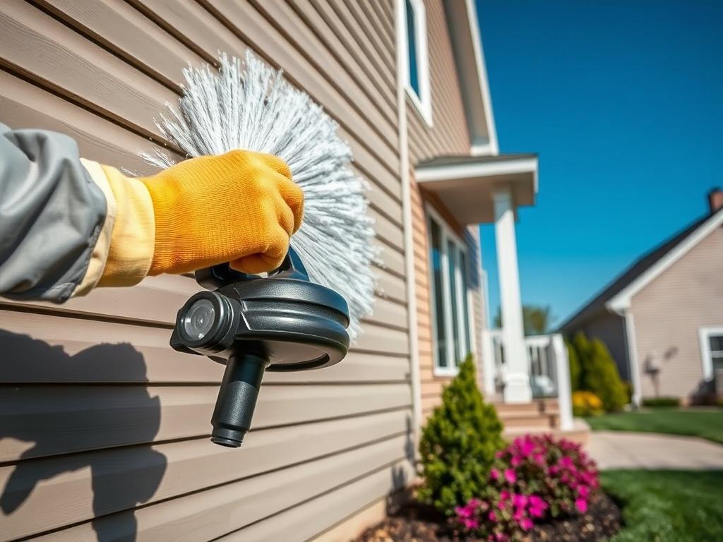 A close up shot of a professional cleaner using a