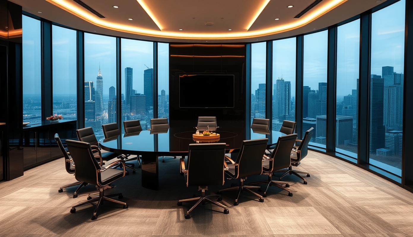 Executive boardroom environment