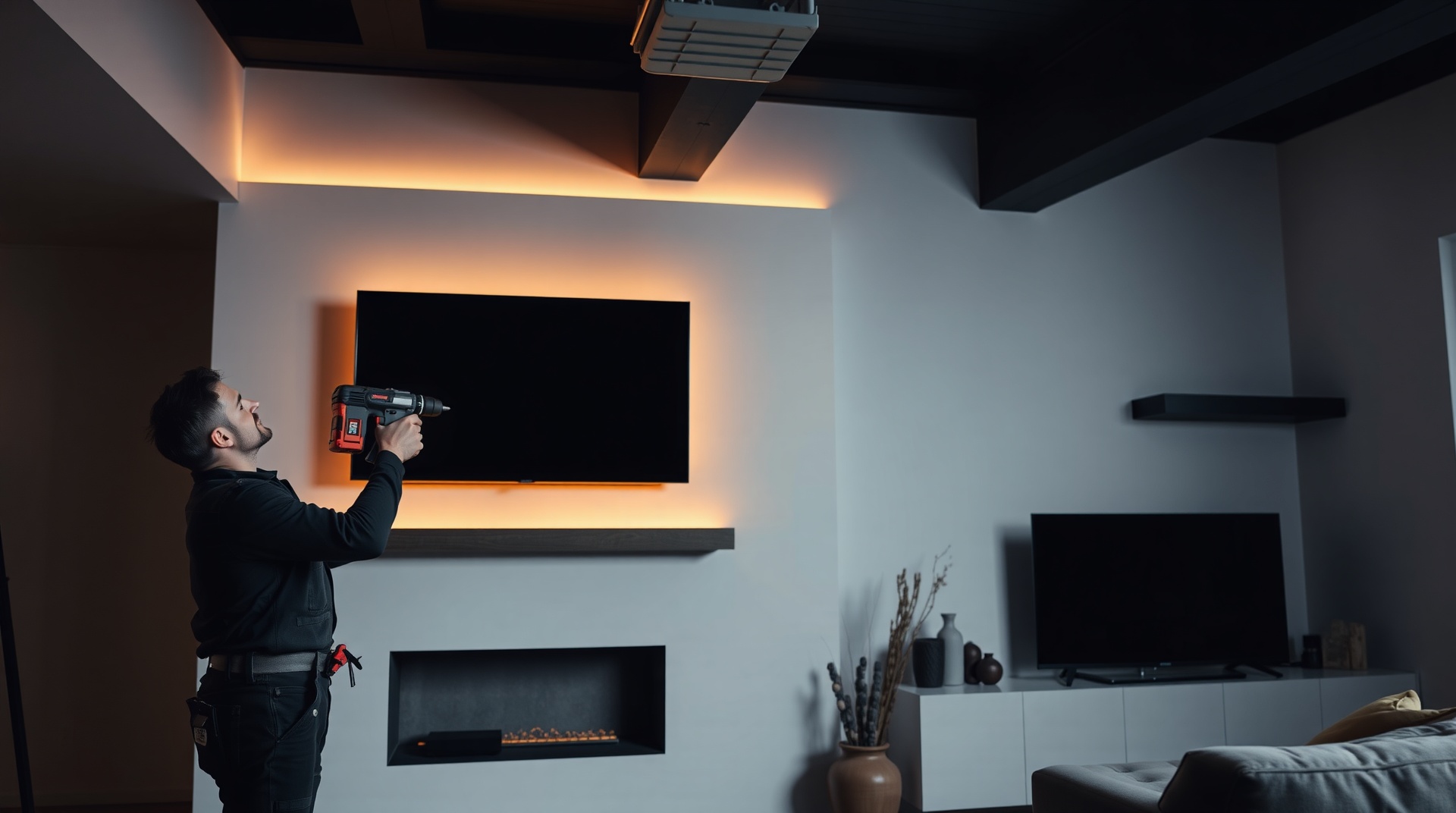 Professional handyman at work