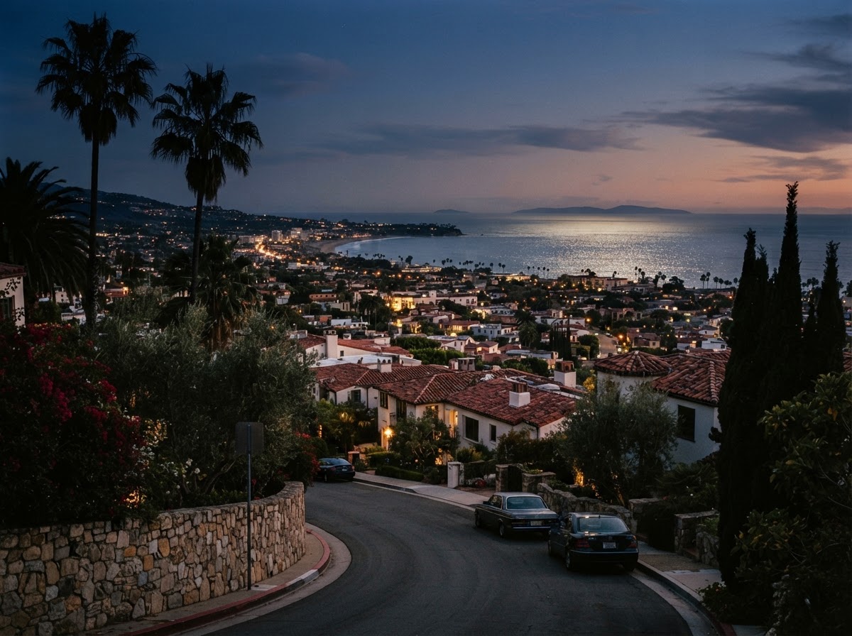 The Riviera at dusk