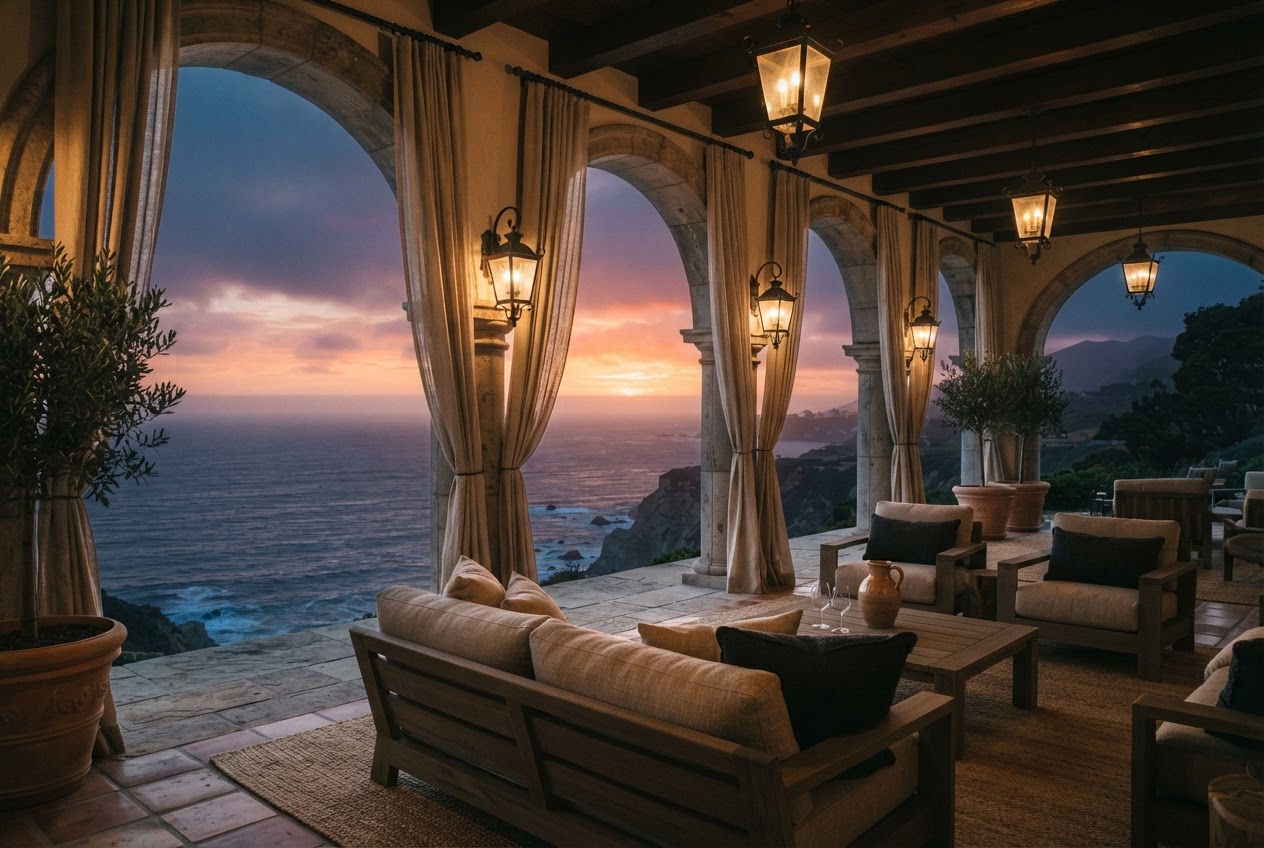The Olive Terrace — frame 2: ocean-view loggia
