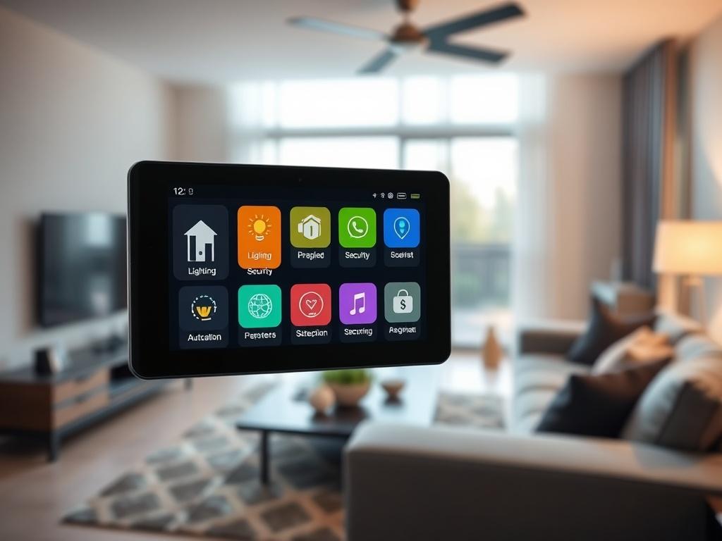 A hyper realistic close up shot of a smart home