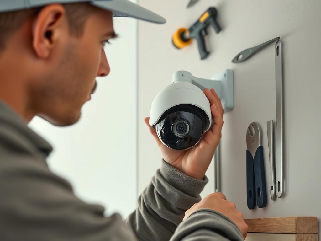 A close up shot of a technician installing a smart