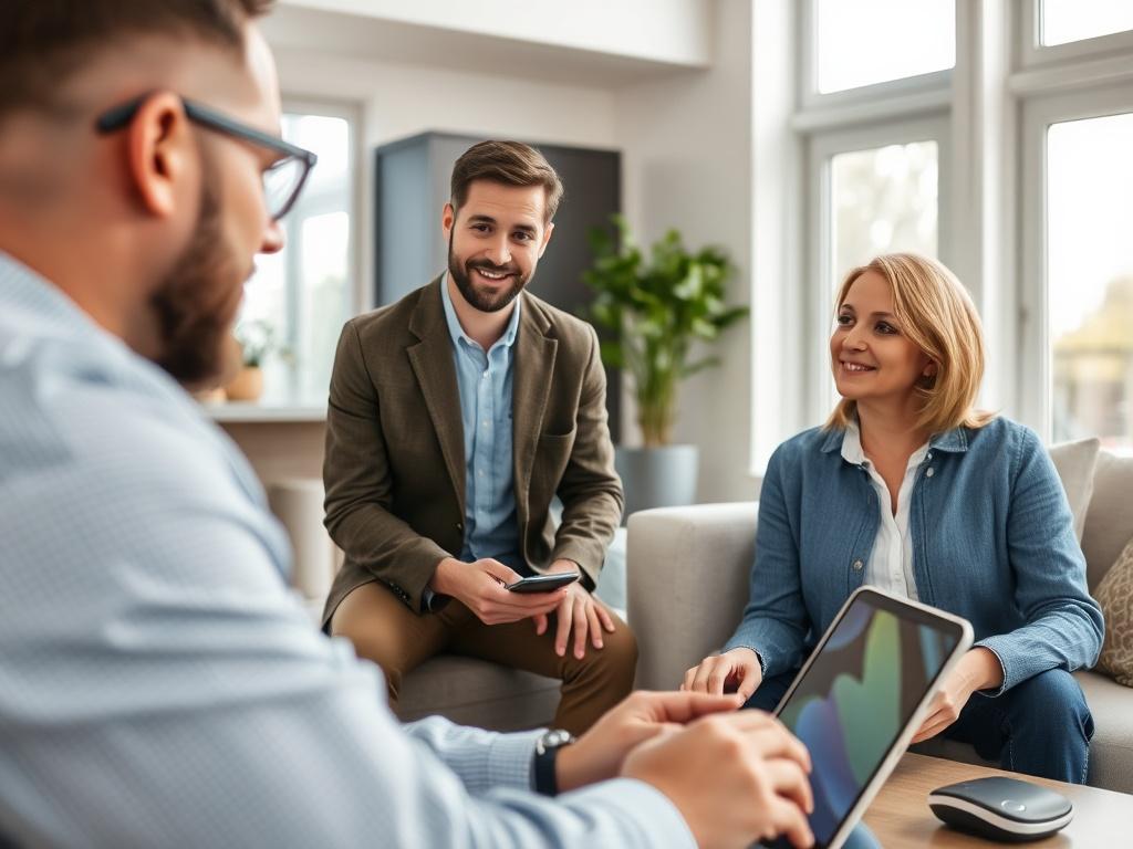A close up shot of a professional consultant discussing smart