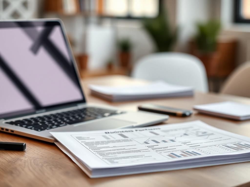 A hyper realistic close up shot of a business plan