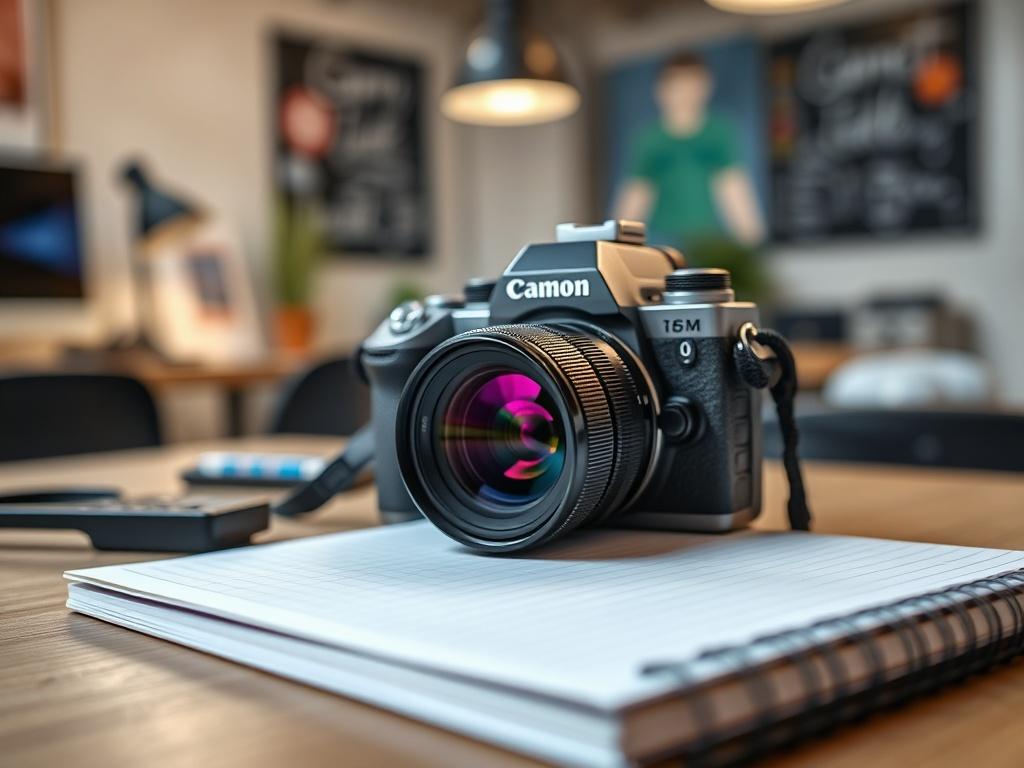 A hyper realistic close up shot of a camera and