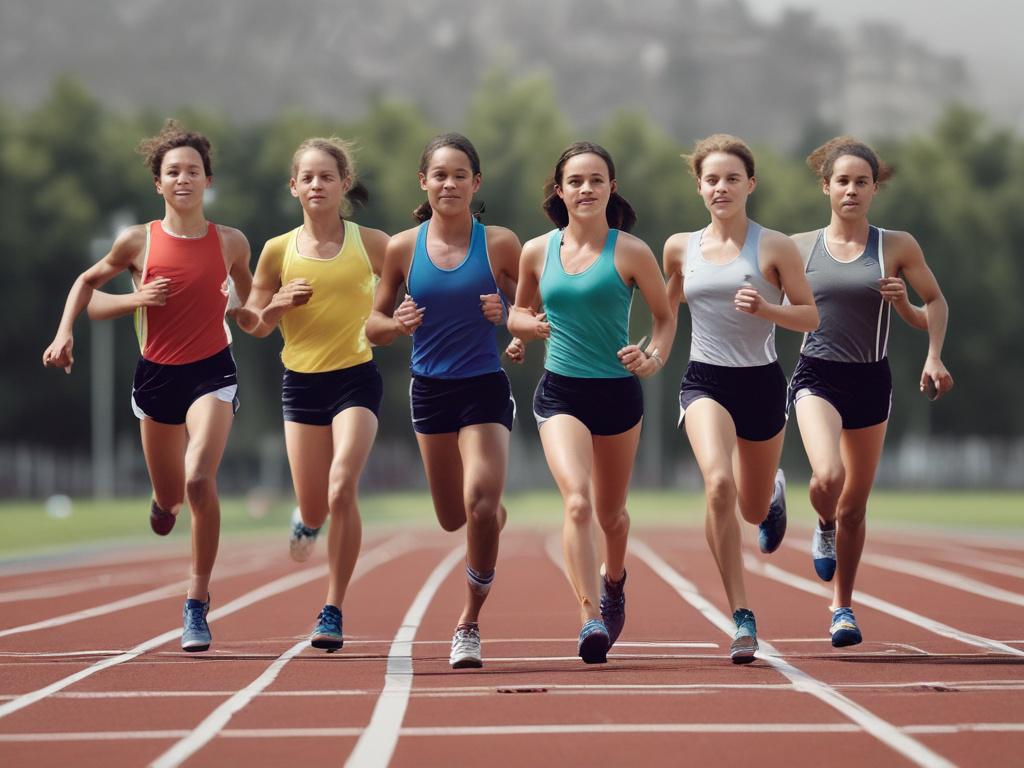 youth training, track and field, athletes, teamwork