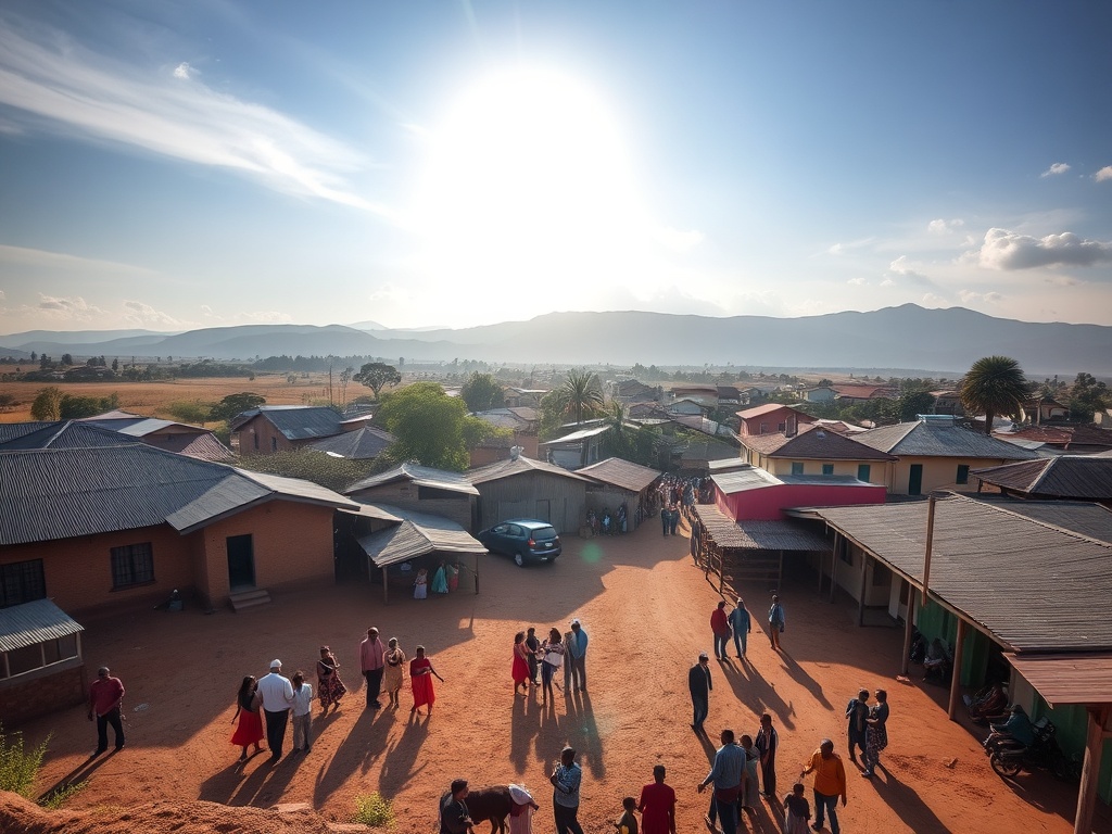 Scenic Nanyuki town with traditional African architecture and welcoming community