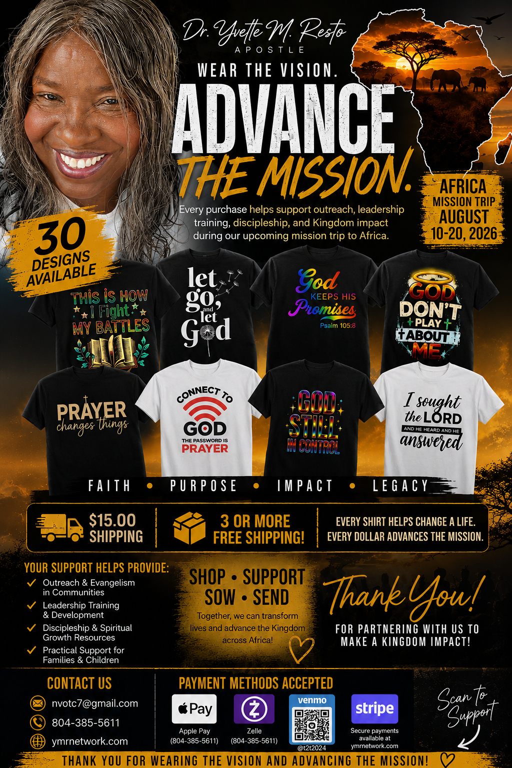 Africa Missions T-Shirt Fundraiser Flyer 2026