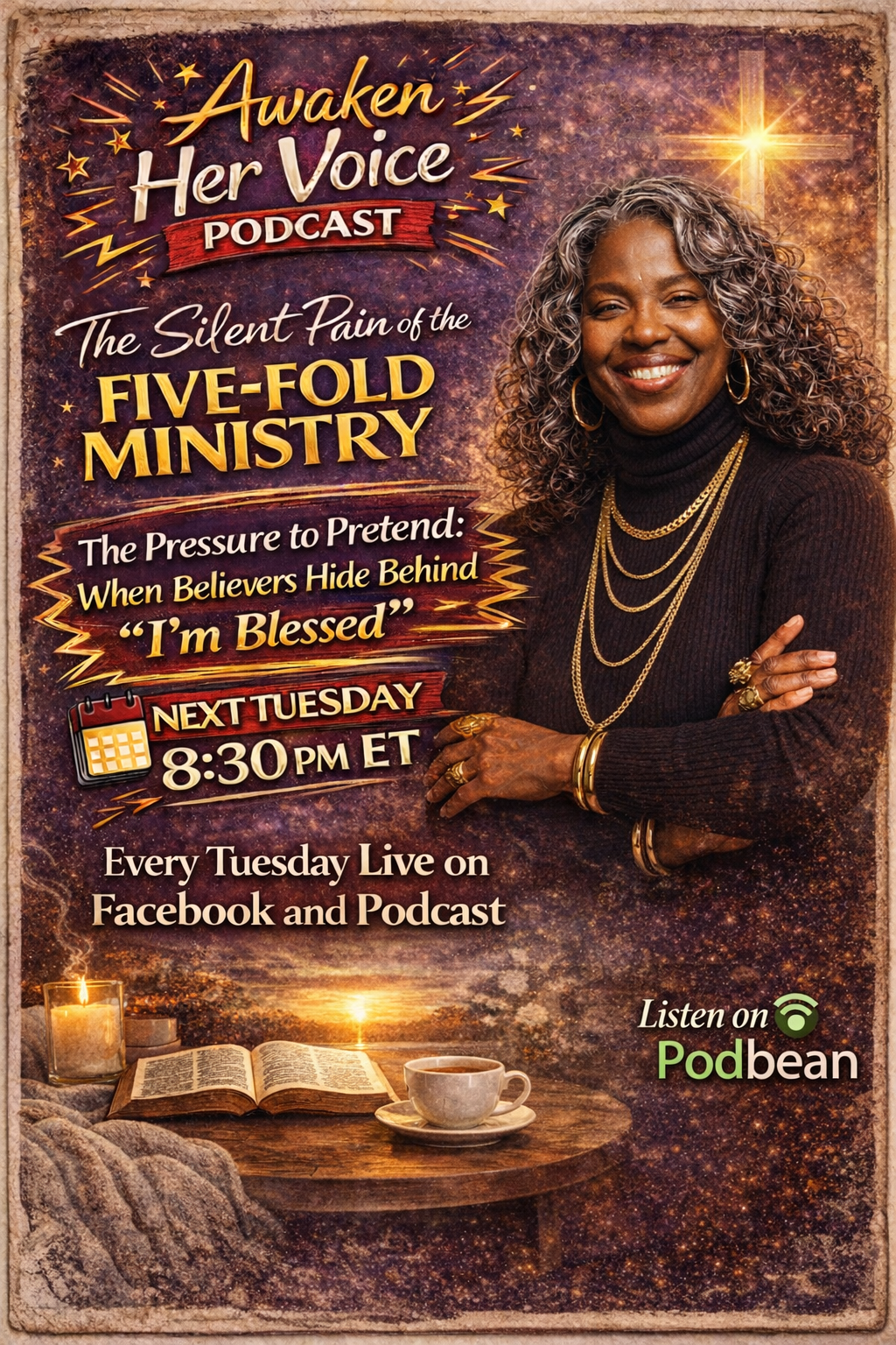 Awaken Her Voice Podcast - Facebook and Social Media Flyer