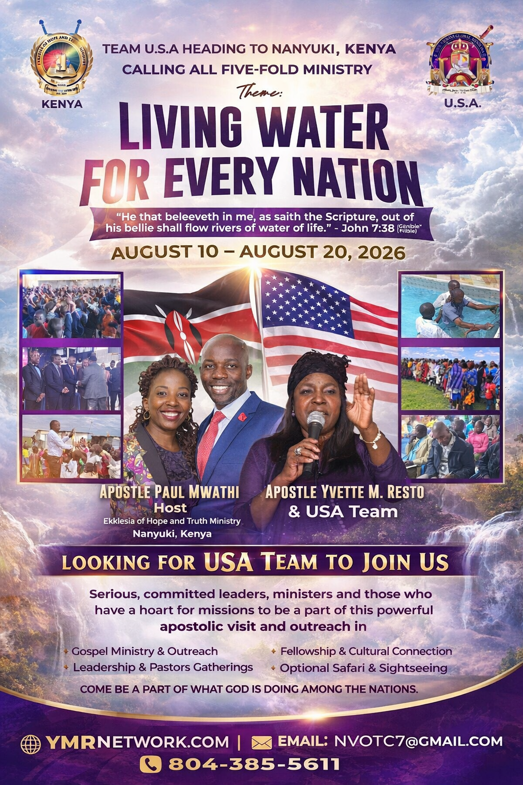 Living Water for Every Nation - Kenya Mission Trip Flyer