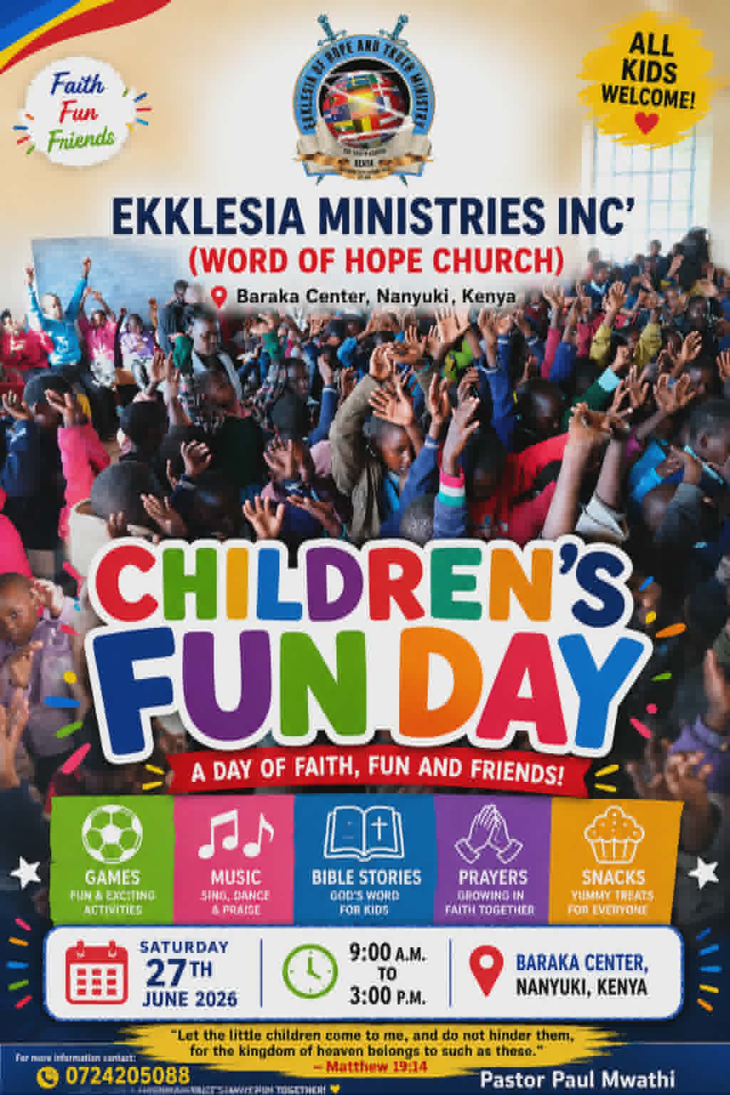 Nanyuki children events - Fun day and children's ministry activities