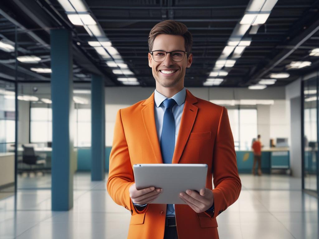 A minimalist high resolution image of a confident business consultant