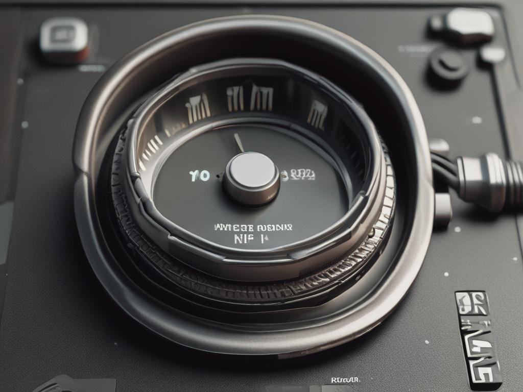 high-resolution close-up shot of an electrical load simulation device, showing intricate details and textures, with a simple clear background, using a 45mm f/1.2 lens style.
