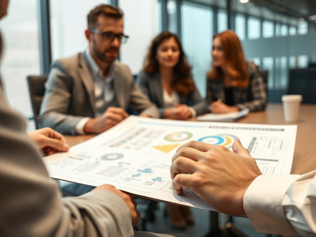 A close up shot of a business consultant discussing operational