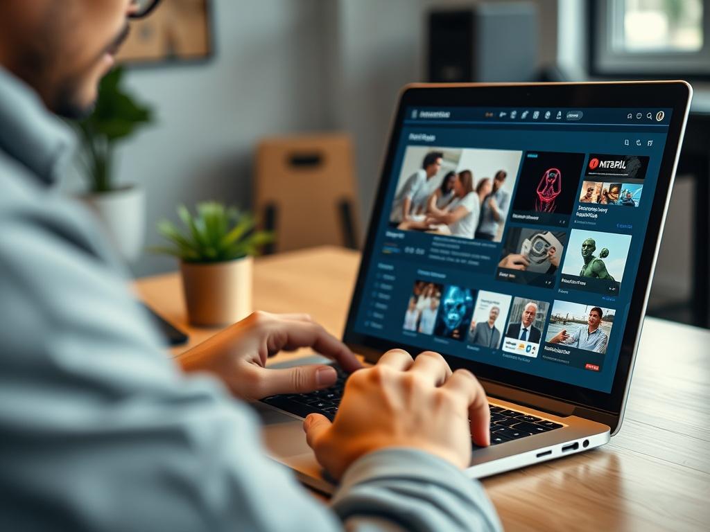 A close up shot of a digital content creator using