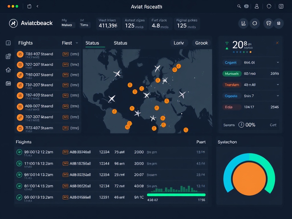ADX-1 Dashboard showing active flights and map overlay
