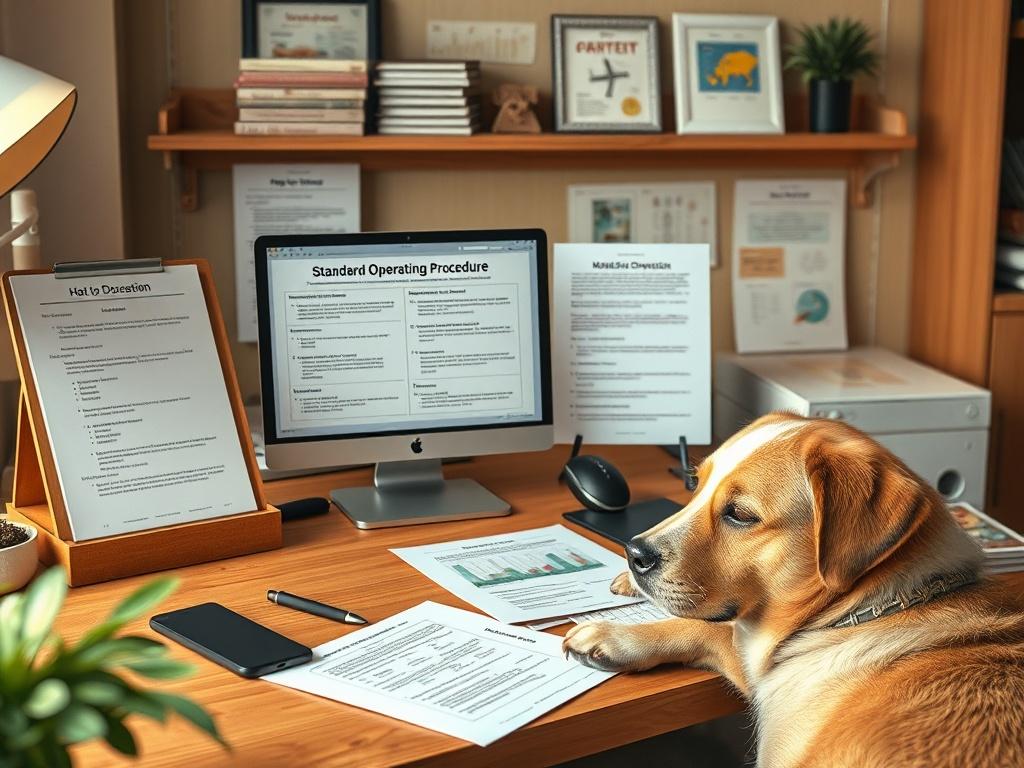 A detailed image showcasing a well organized workspace with standard