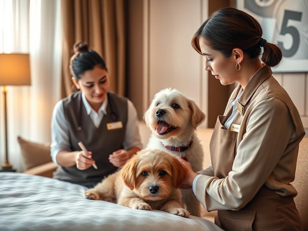 A realistic high resolution of a hotel staff training session