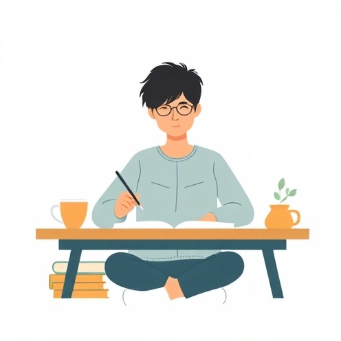 Student studying with a cup of tea