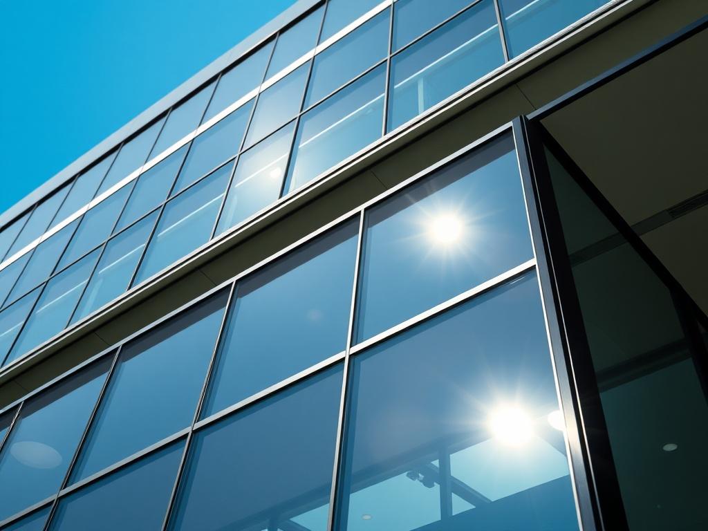 A close up shot of an office building with professionally