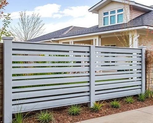 Modern aluminum fence