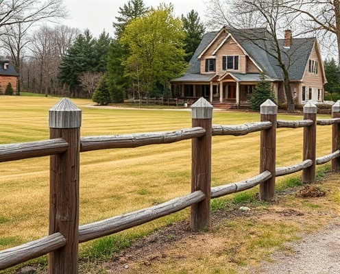 Rustic split-rail fence