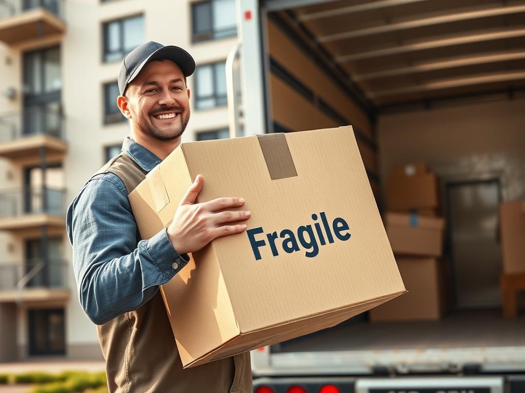 A hyper realistic close up shot of a professional mover