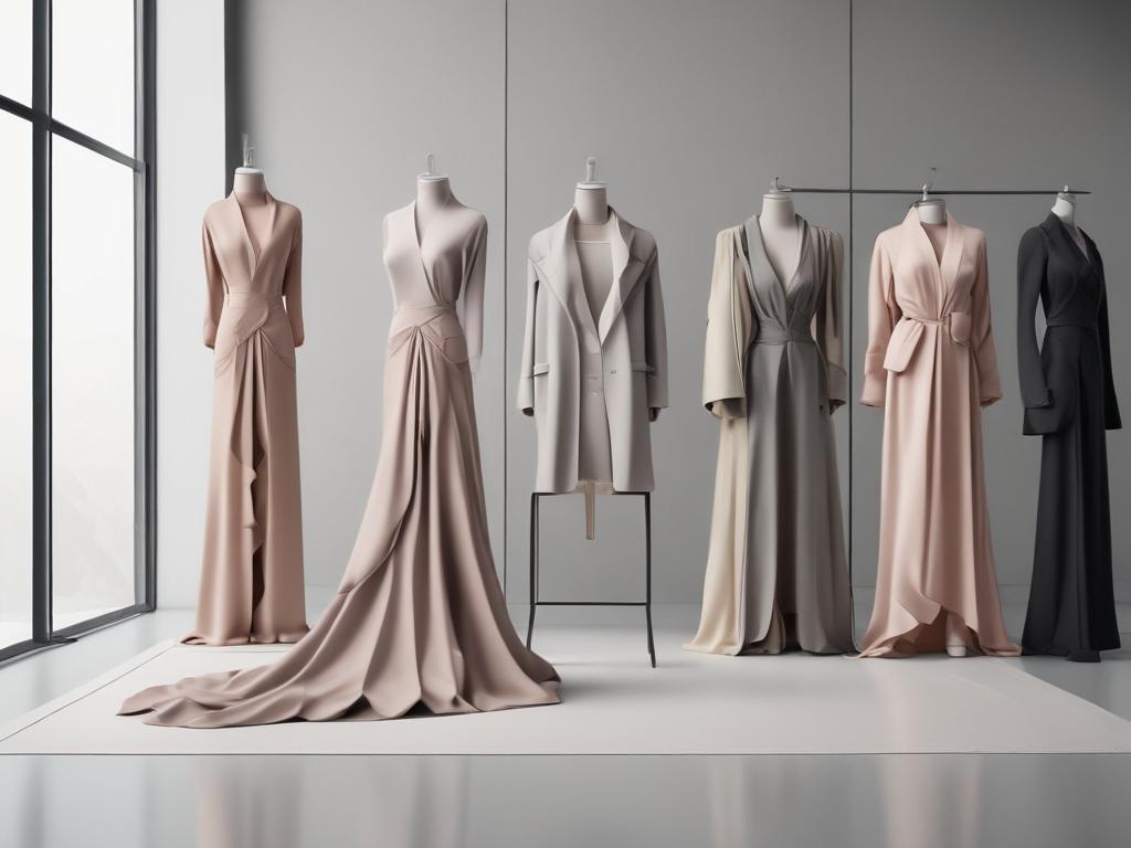 fashion showcase, runway, luxury designs, contemporary style