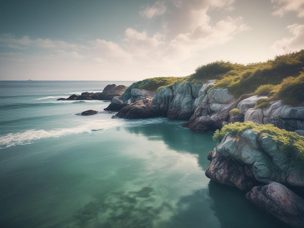 a peaceful, high resolution image of a calm ocean reef