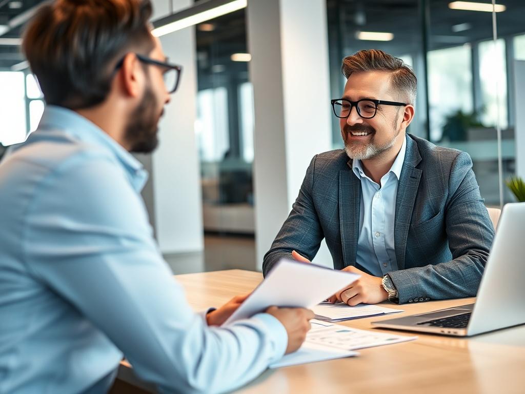 A close up shot of a professional consultant engaged in