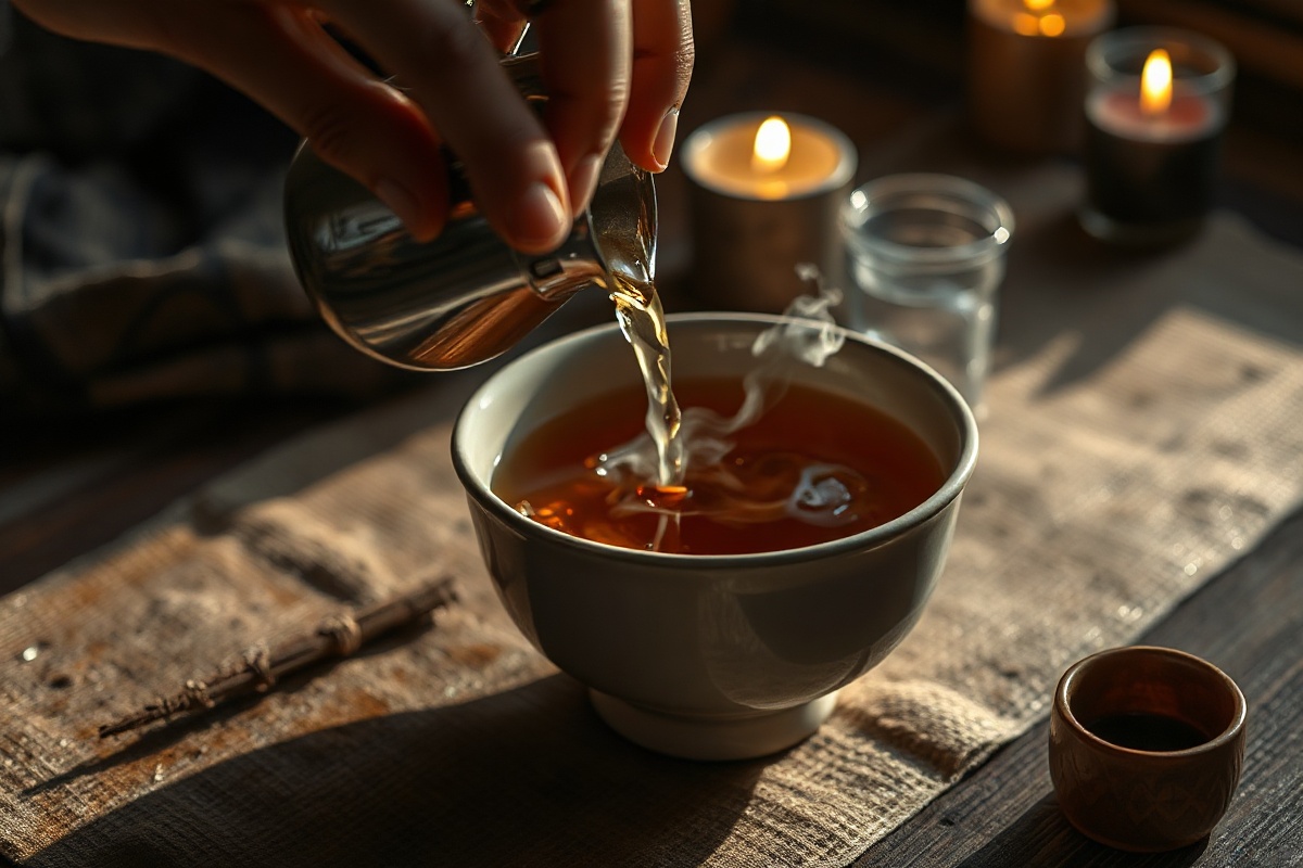 Tea being poured ceremonially